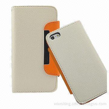 Leather Wallet Cases for iPhone 4/4S, 5, Available in Various Colors